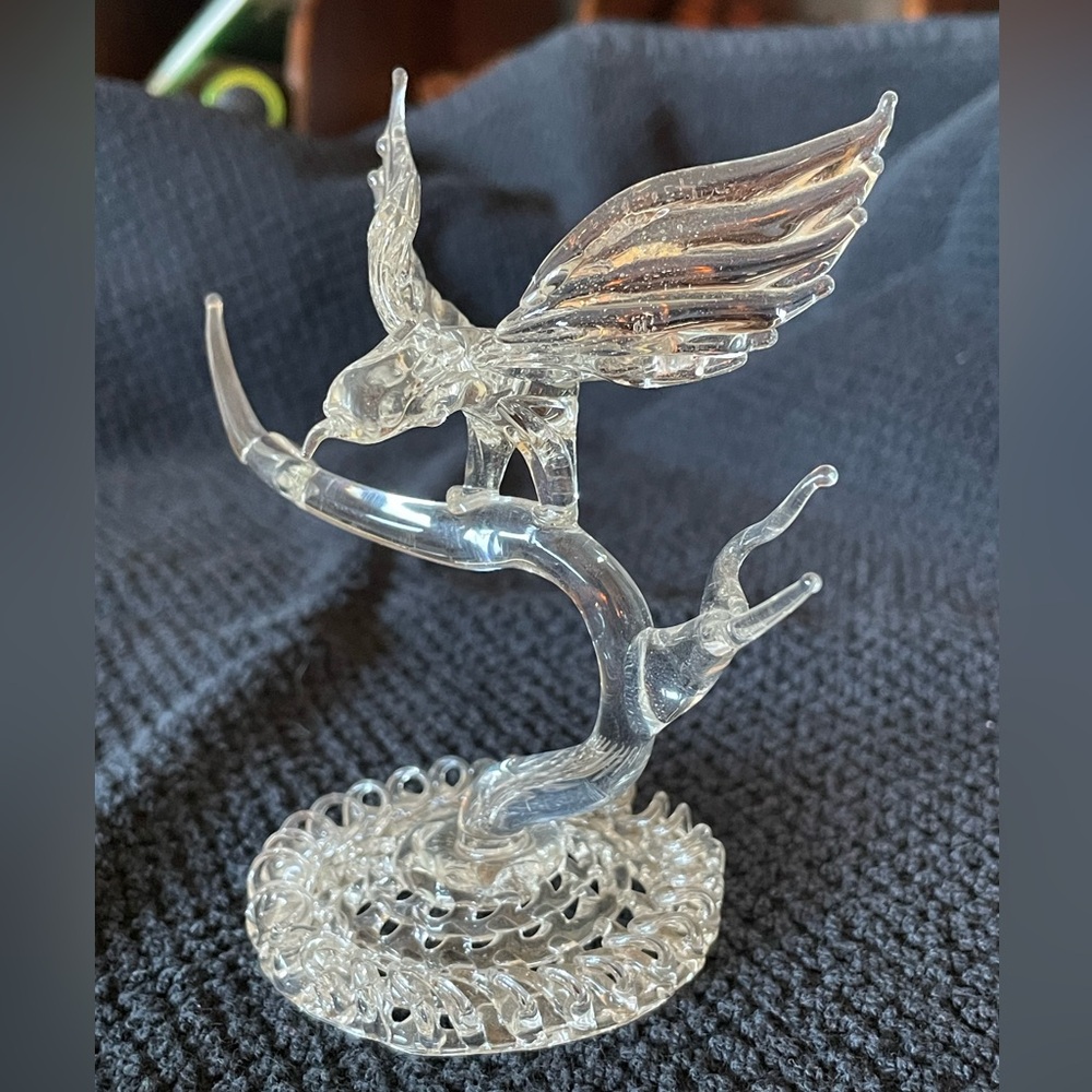 Vintage 70’s Clear Glass Eagle Home Art Figurine